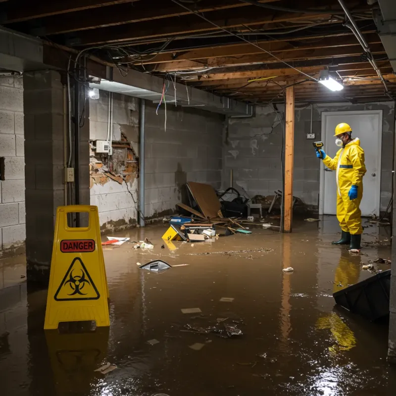 Flooded Basement Electrical Hazard in Barbourville, KY Property