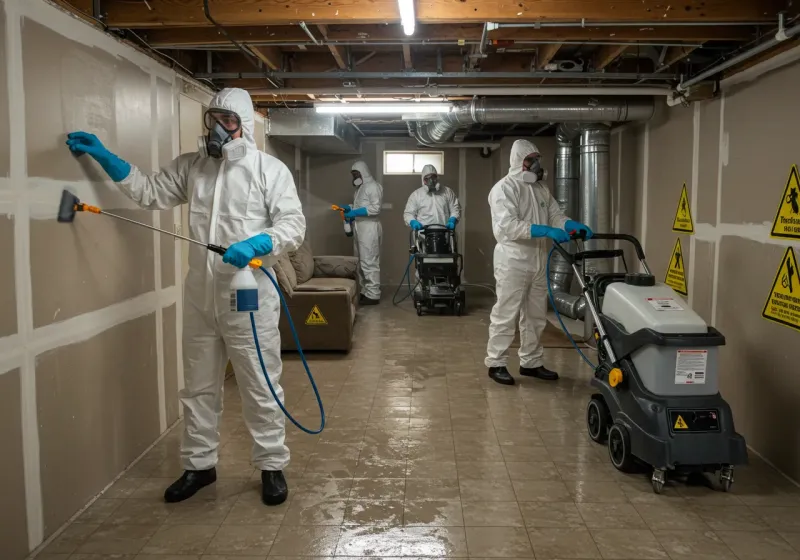 Basement Moisture Removal and Structural Drying process in Barbourville, KY